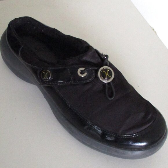 Cole Haan Womens Black Patent Leather/Nylon/Fur Mule - Size 6.5M - Picture 1 of 8